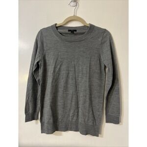 J. CREW 100% Merino Wool  Gray Crew Neck Sweater Lightweight SMALL
